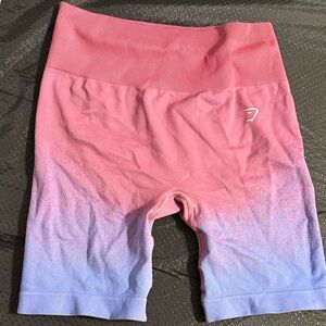 Gymshark Pink and Blue Ombre Biker Shorts